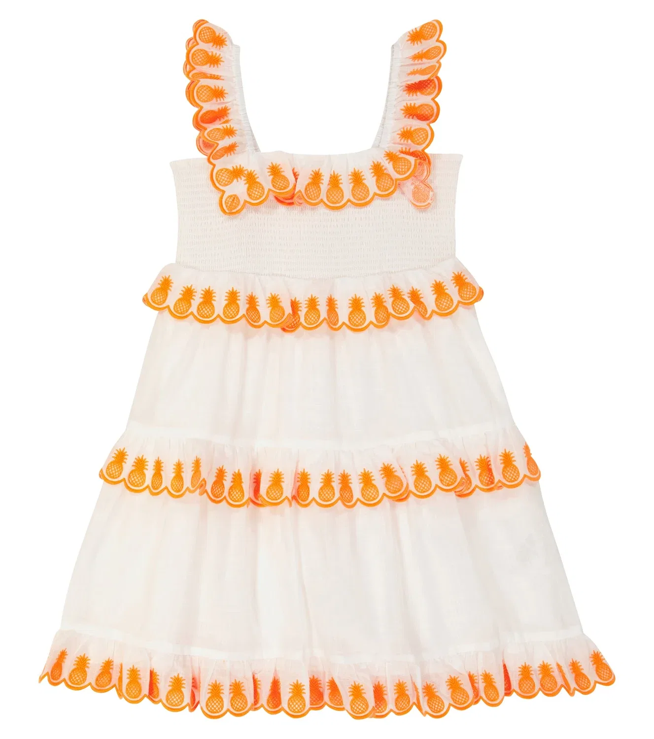 Платье с вышивкой Zimmermann Kids, белый