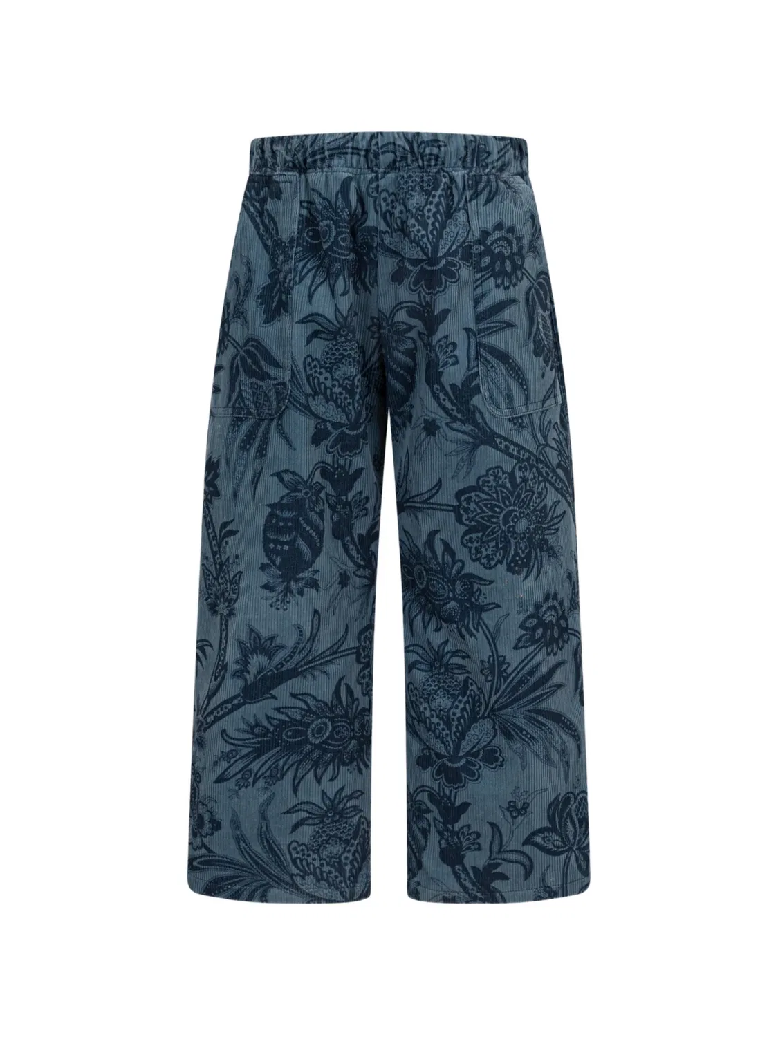 Бархатные брюки с принтом Etro Kids, синий