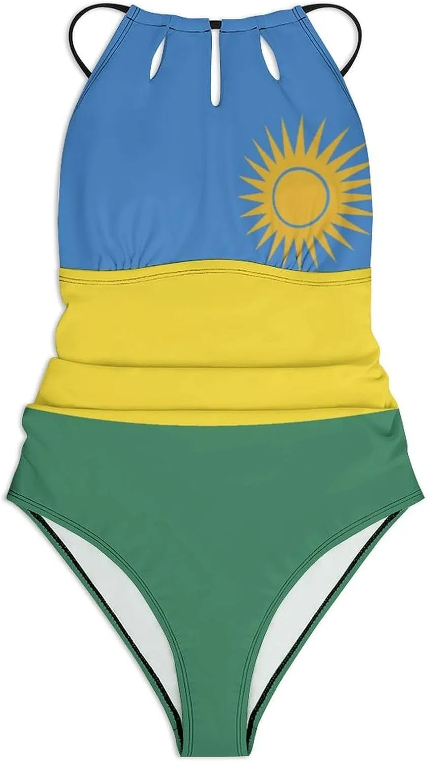 Женский цельный купальник с флагом Сент-Китс и Невис, Polyester, Style-1 — фото 3