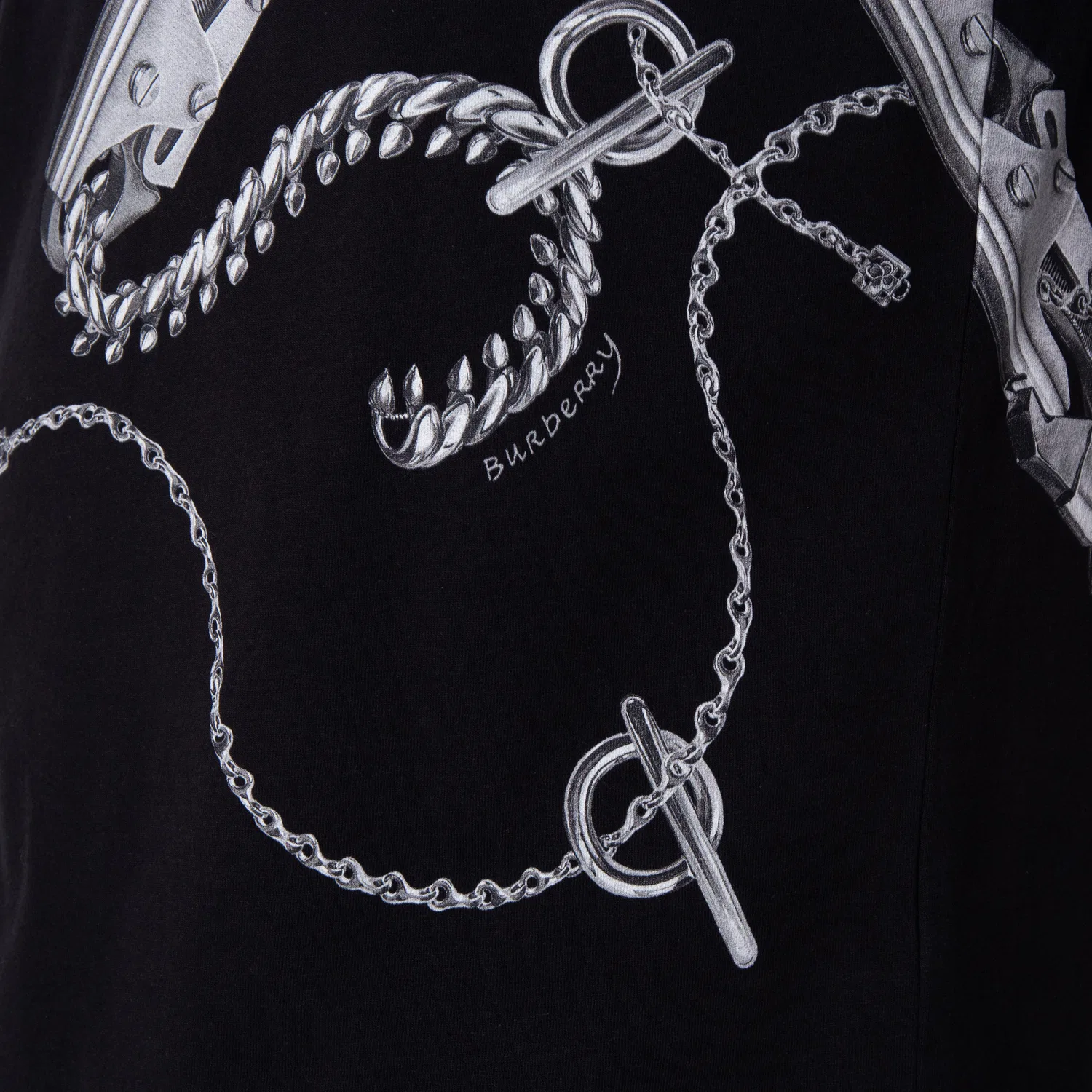 Лонгслив с принтом Knight Hardware Cotton Top Burberry, Black Ip Pattern — фото 2