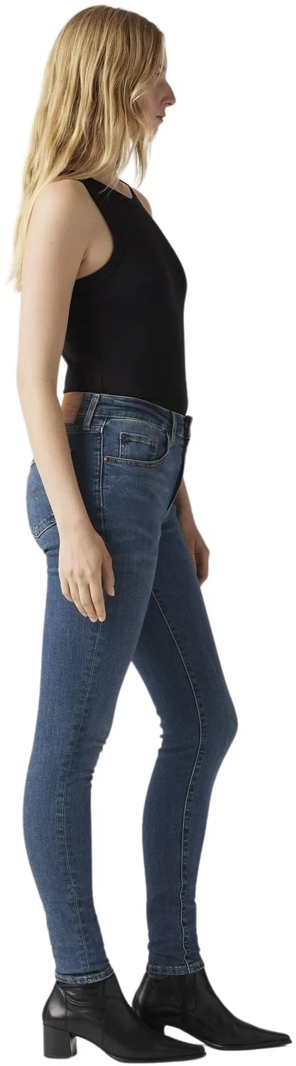 Женские джинсы с высокой посадкой Levi's 721 High Rise Skinny, Blue Wave Dark — фото 2