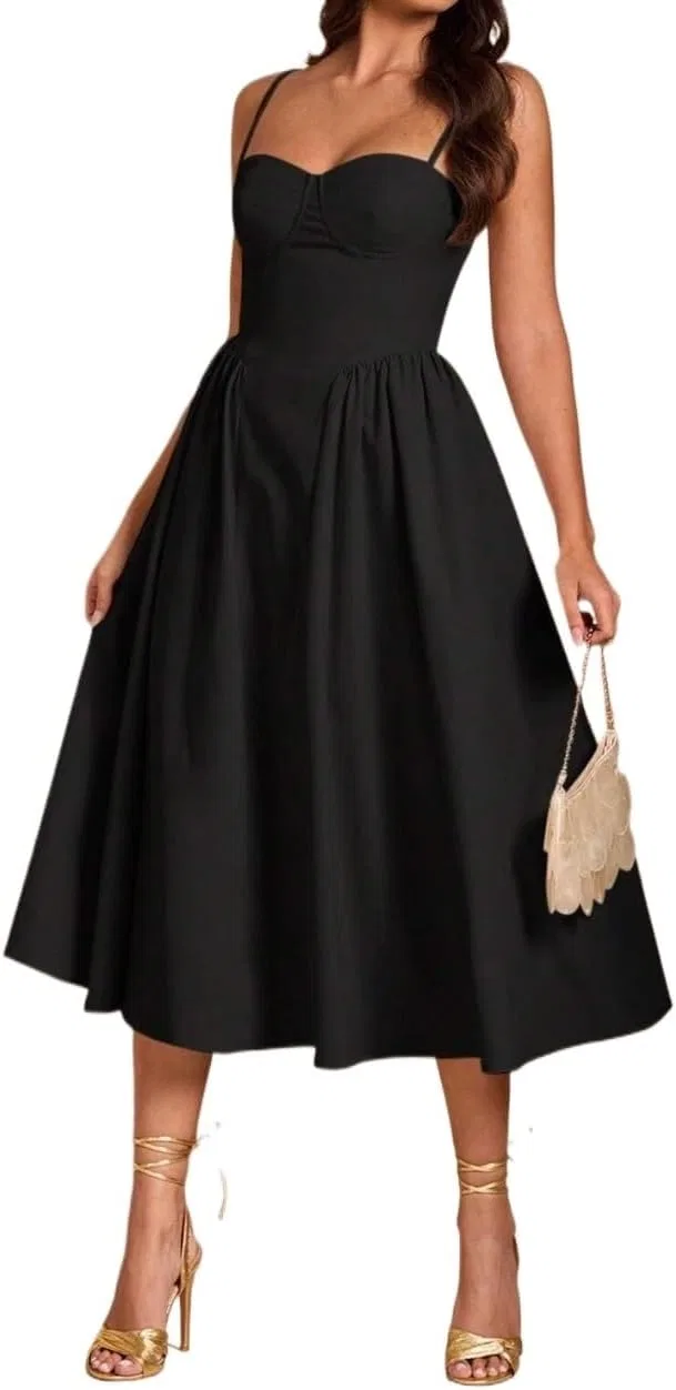 Женское платье-комбинация с разрезом Backless, Black