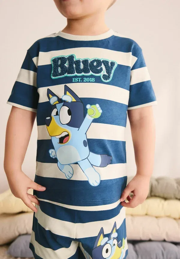 Комплект пижам из 2 штук с принтом Bluey Next, синий/белый
