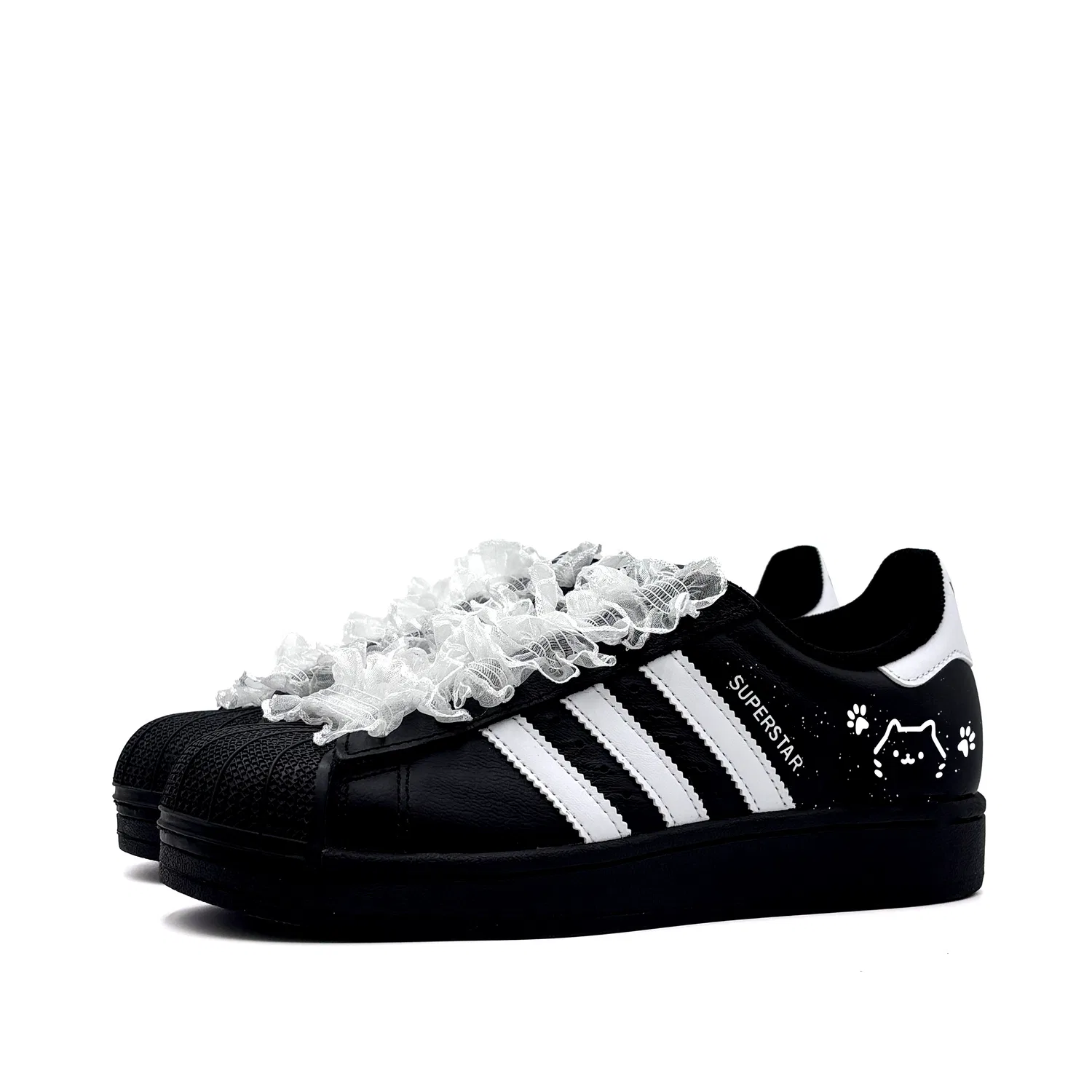 Детские кожаные кроссовки для скейтбординга Superstar 2 Adidas Originals, черный — фото 4