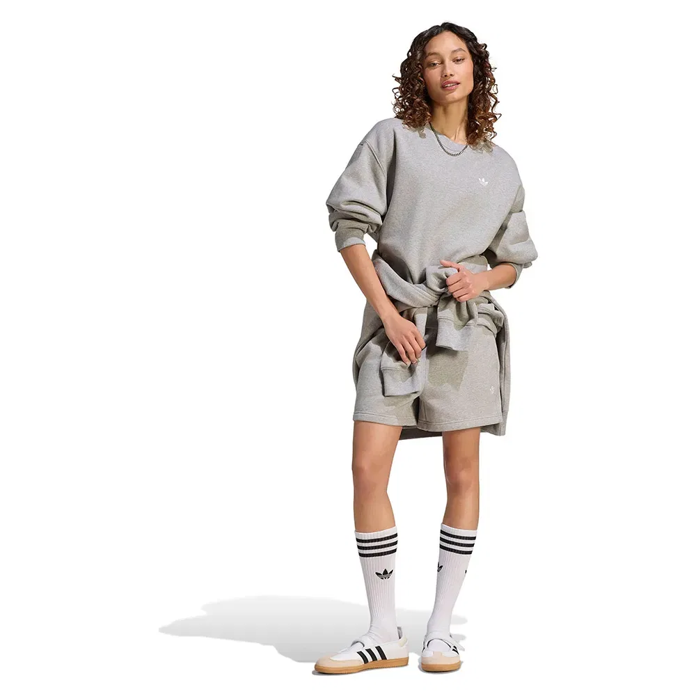 Толстовка флисовая оверсайз Adidas Originals, серый — фото 4