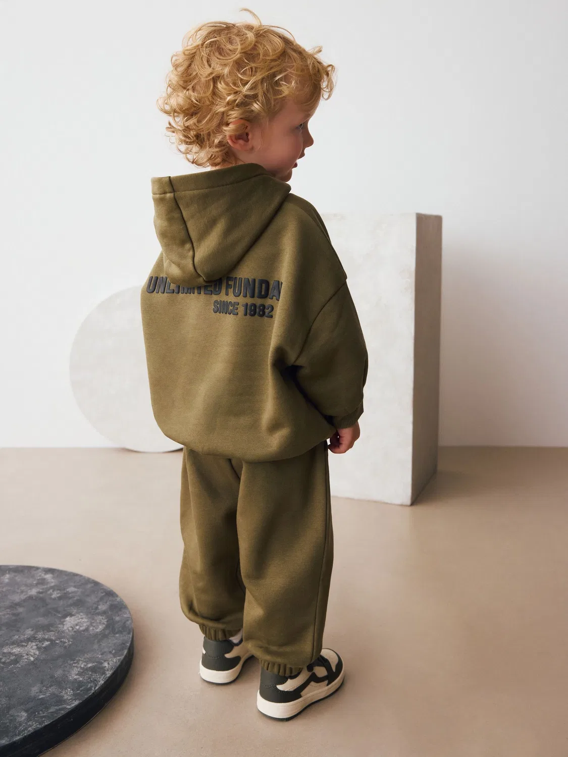 Комплект худи и джоггеры с принтом, Khaki Green Next