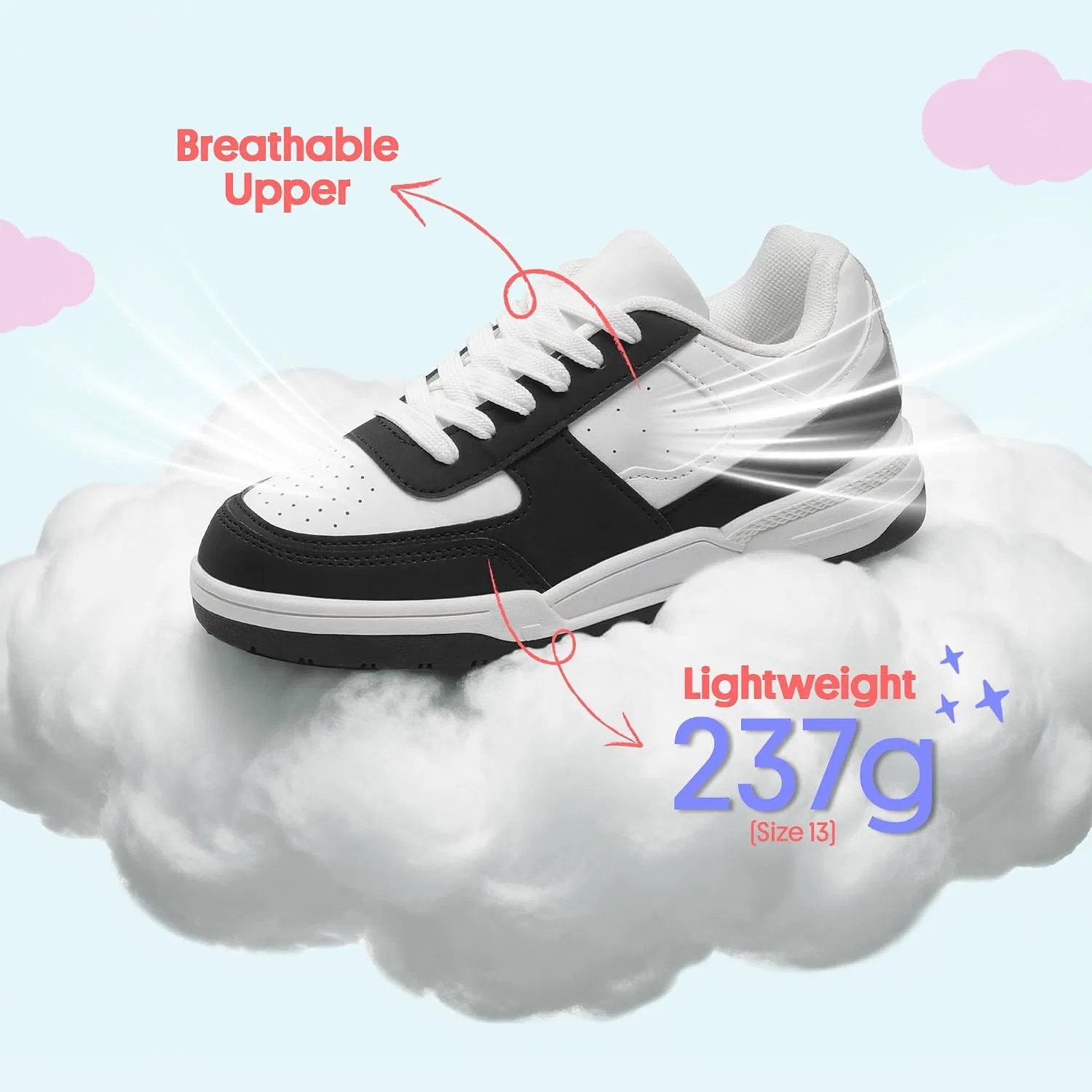 Детские кроссовки для девочек с принтом Classic Sneakers FabKids, Black-Low Top — фото 4