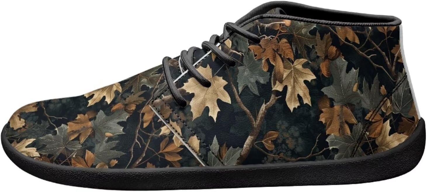 

Мужские босоножки Минималистичные кроссовки для тренинга Широкие прогулочные туфли Обувь с нулевым перепадом для трейлового бега Pointodoor, Camo Maple Leaf Pattern