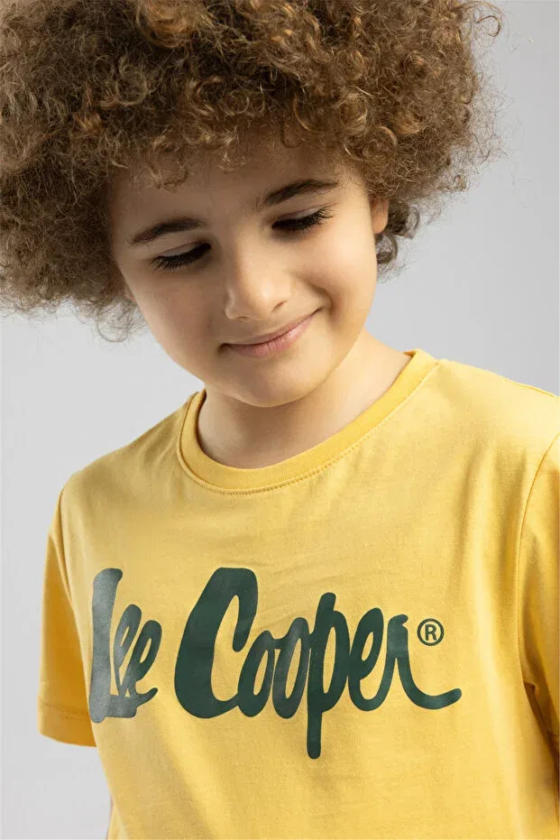 Детская футболка для мальчиков с принтом Londonlogo Lee Cooper, Yellow — фото 4