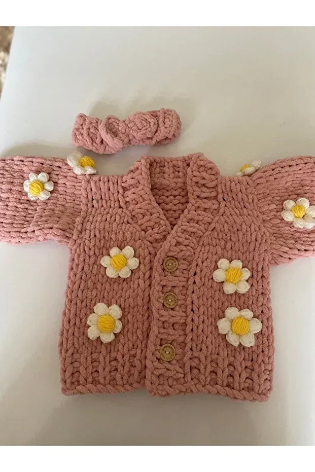 Детский кардиган для девочек хлопковый Daisy girl cardigan Cnsasf, Pink