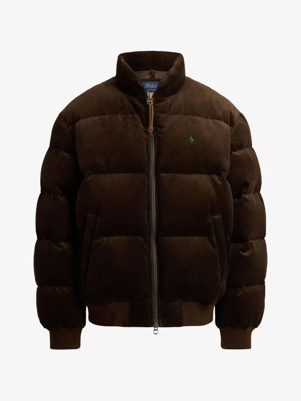 Вельветовый пуховик Polo Ralph Lauren, коричневый