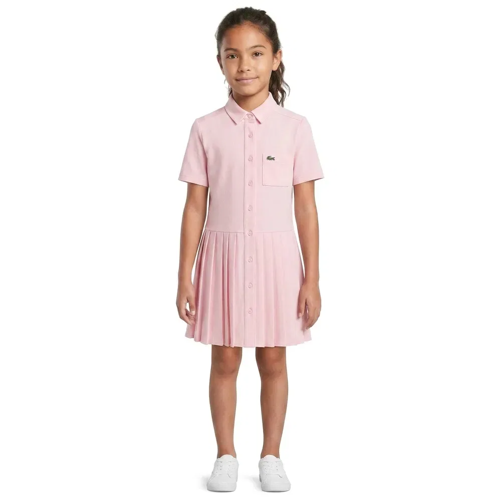 Платье с коротким рукавом Lacoste Kids, розовый — фото 3