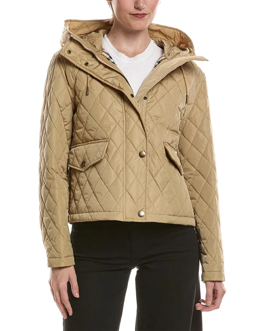 Женский стеганый пуховик с капюшоном Pembroke Burberry, Tan
