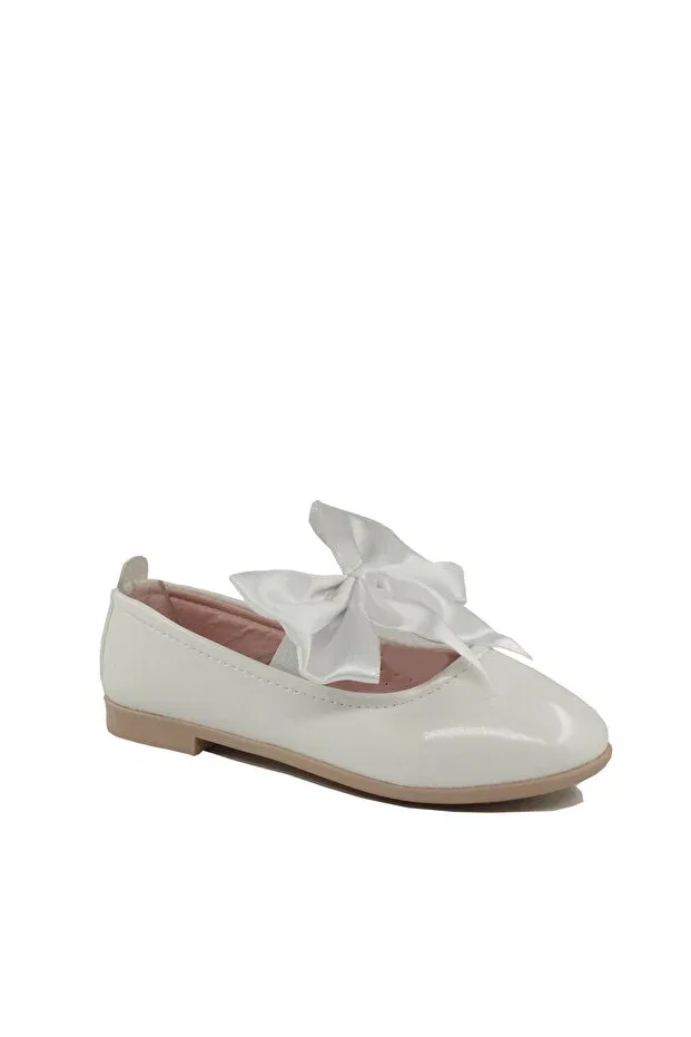 Детские балетки для девочек из искусственной кожи Pabuçland, White Patent Leather