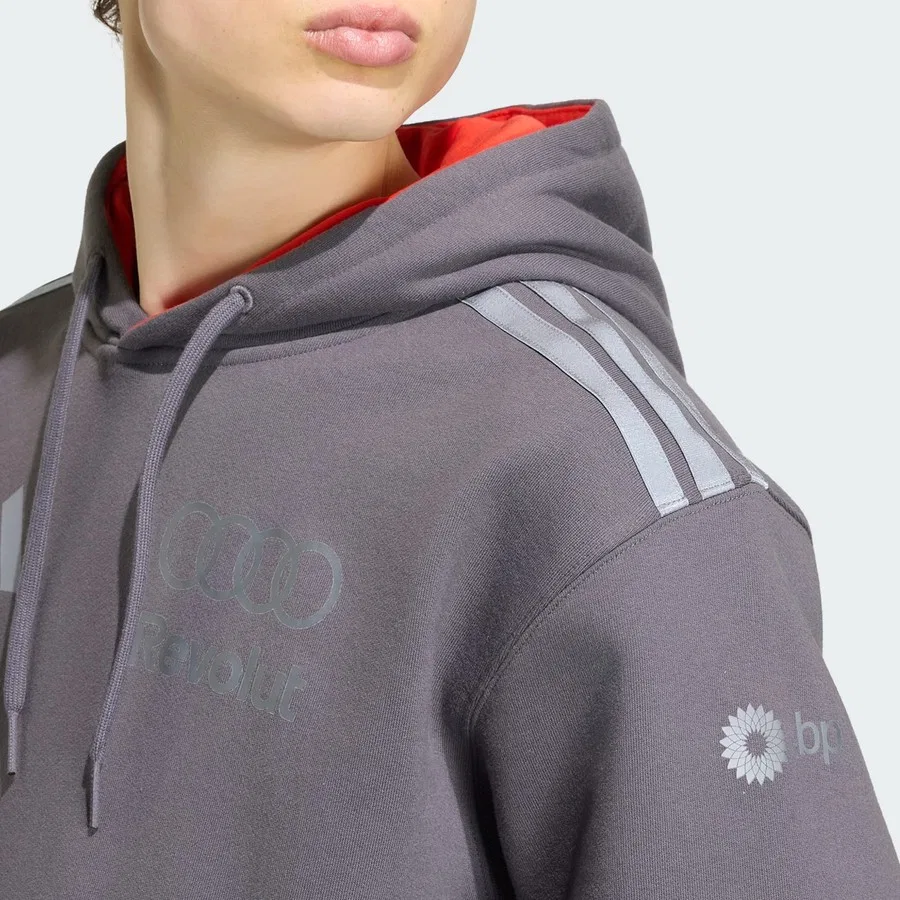 Худи с капюшоном, длинным рукавом, модель Performance KT1725 Audı Revolut F1 Team Drıver Hoodıe, adidas, Серый — фото 4