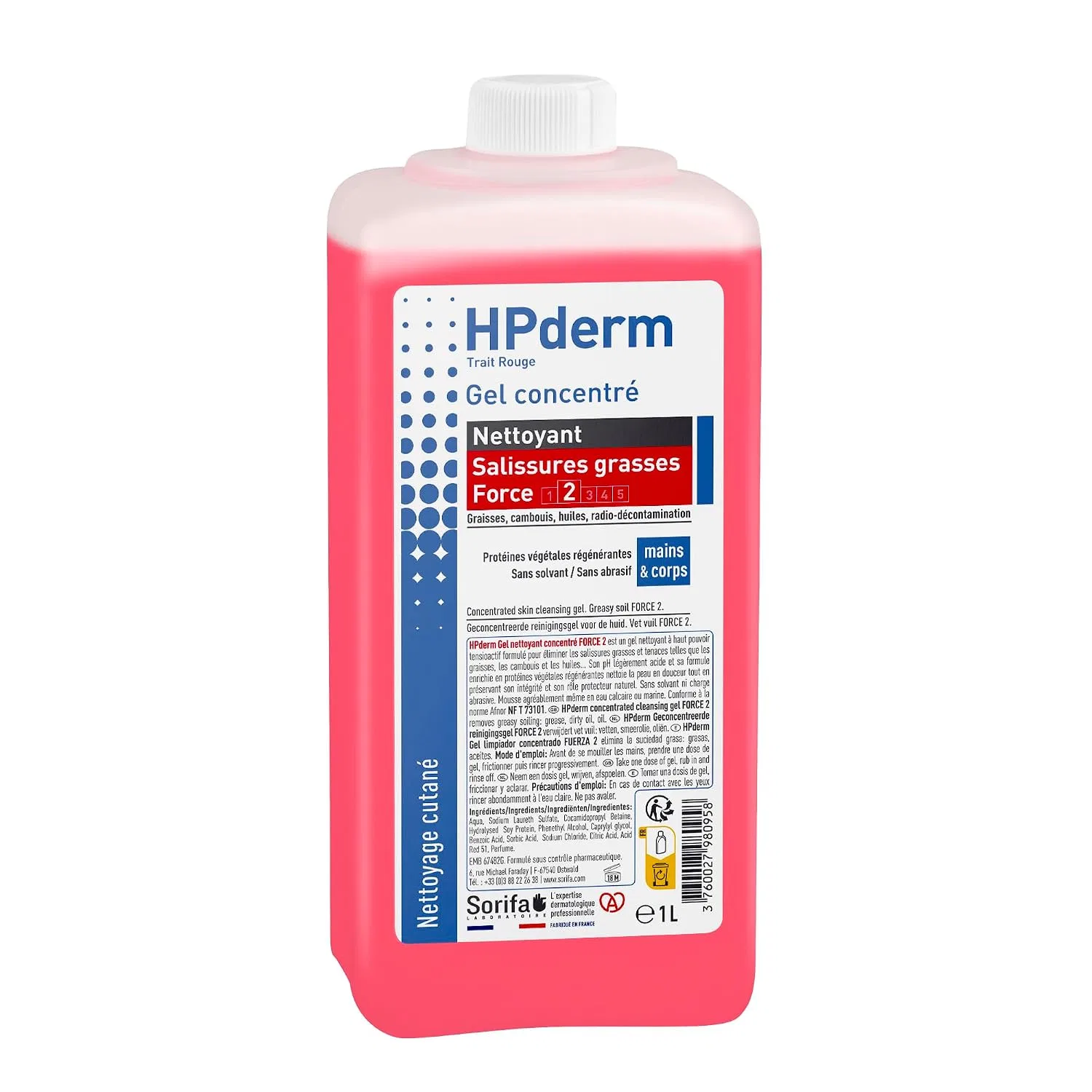 Очищающий гель Force 2 Concentrate, SORIFA, 6 x 1 л, прозрачный — фото 2