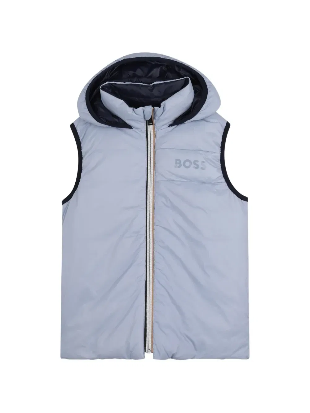 Двусторонний жилет с капюшоном Boss Kidswear, синий — фото 3