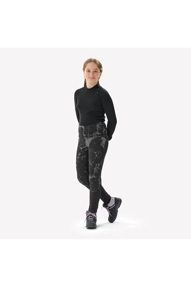 Детские леггинсы для девочек утепленные SH100 Decathlon, Black