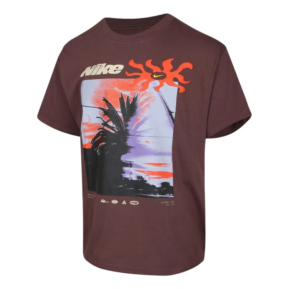 Мужская футболка Knitted Sports Casual T-Shirt 'Brown' Nike, коричневый