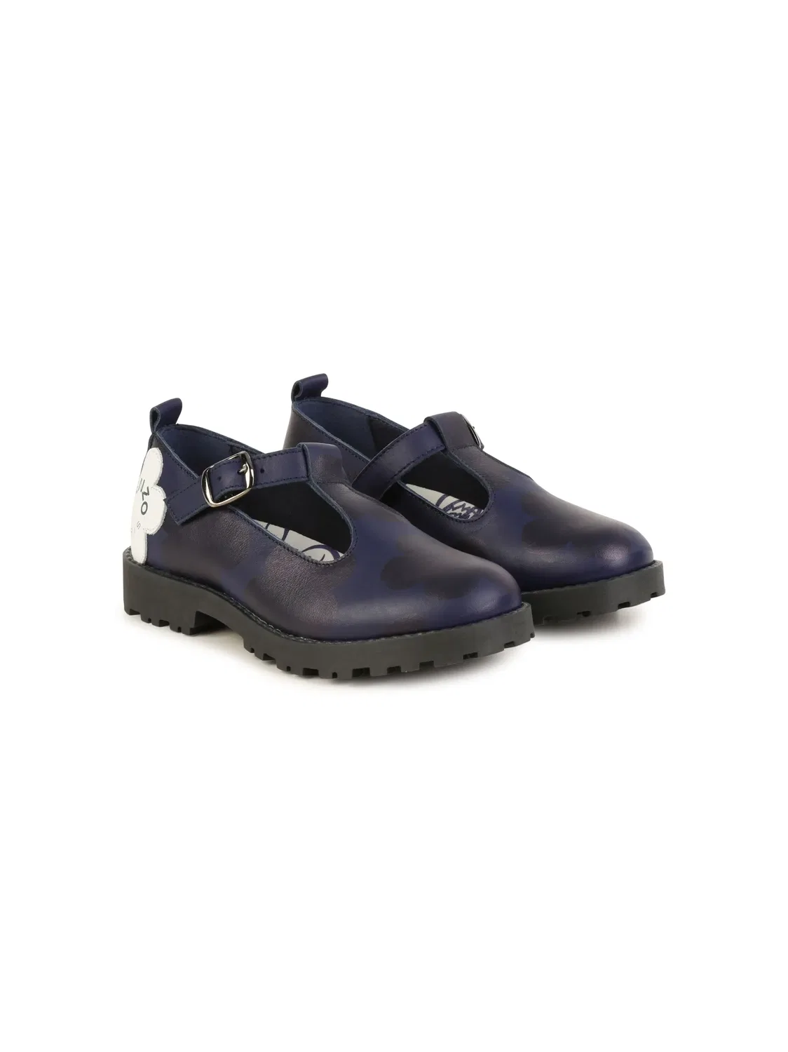 Балетки из кожи с логотипом Kenzo, синий