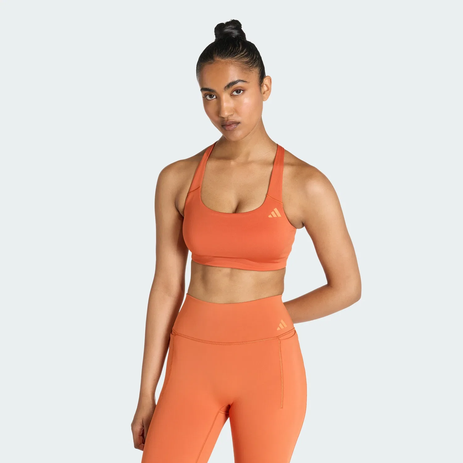 Женский спортивный топ adidas, Optime Workout Medium Support Bra Fox Orange