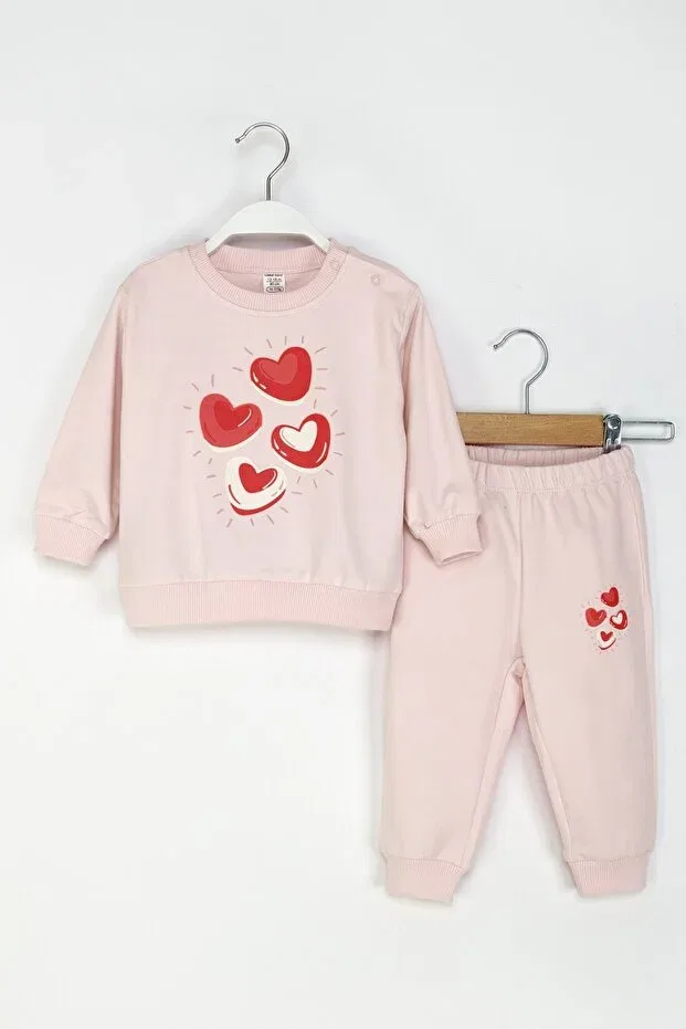 Детский спортивный костюм для девочек с принтом Heart Dmb Boys & Girls, Salmon
