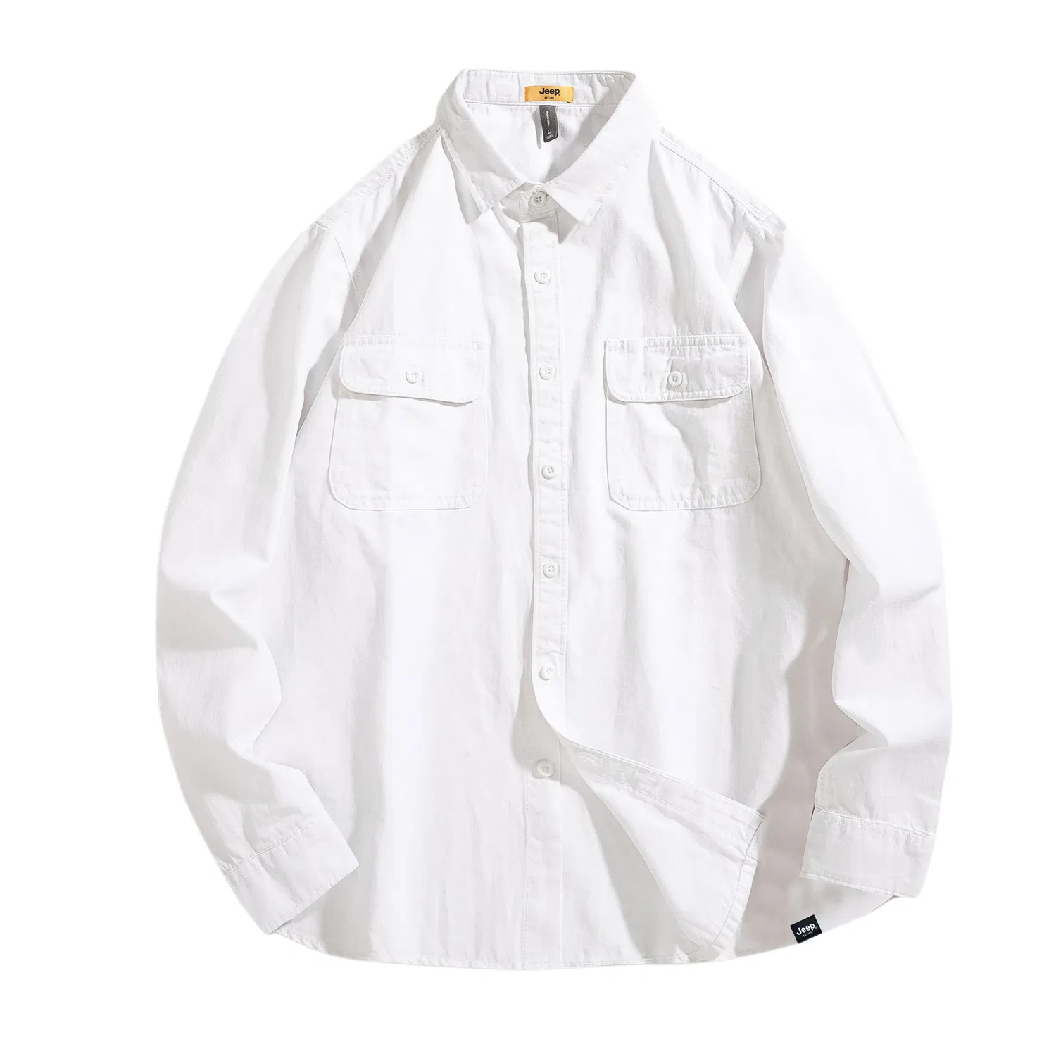 Детская рубашка с воротником-стойкой, свободный крой, модель Vintage Workwear, Jeep, карамельный — фото 3