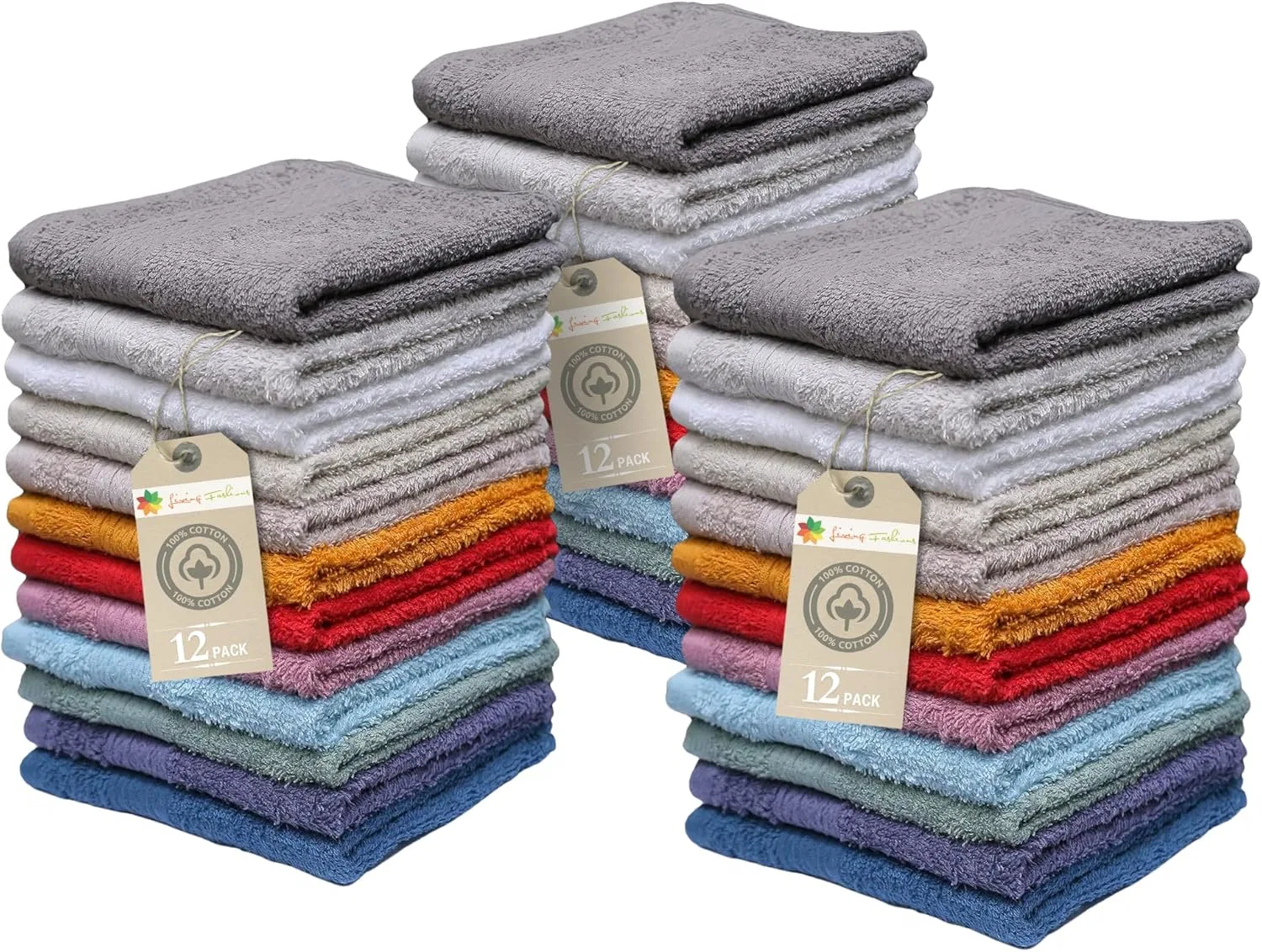 Мочалка Living Fashions, набор 36 шт, 33x33 см, Mixed