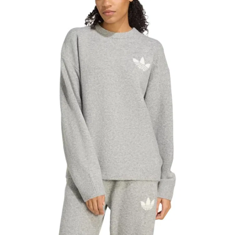 Женский свитер с круглым вырезом Adidas Originals, Medium Heather Gray — фото 4