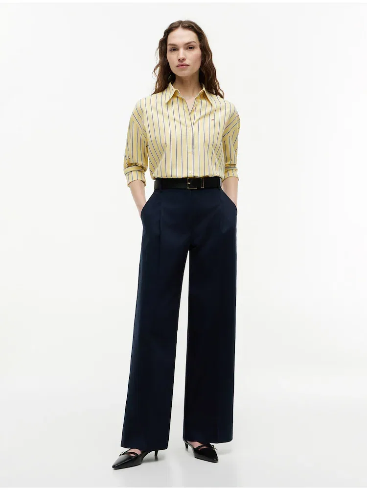 Рубашка с длинным рукавом, хлопковая, Summer Poplin Box TOMMY HILFIGER, Lemon — фото 2
