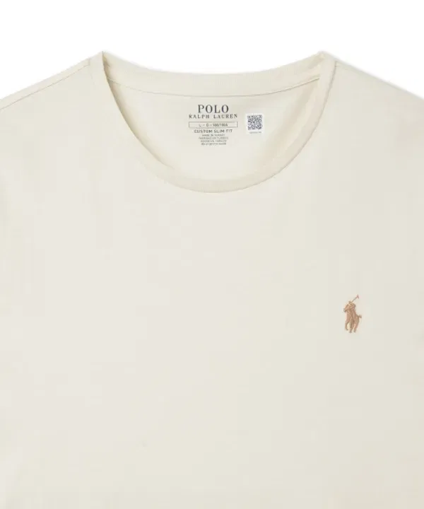 Футболка с длинным рукавом, Custom Slim, Polo Ralph Lauren, натуральный — фото 3