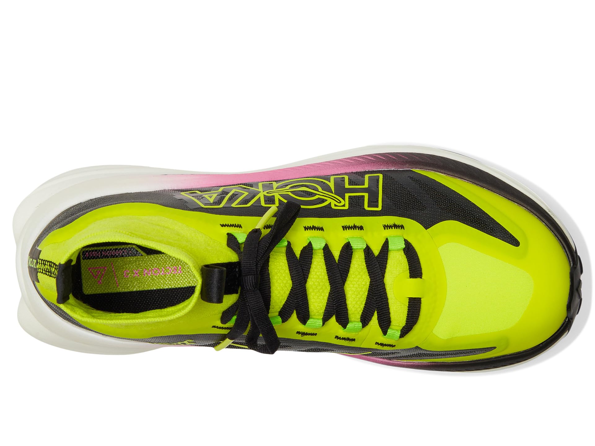 Кроссовки Hoka Tecton X 3, цвет Neon Hoka Citrus/Black — фото 2
