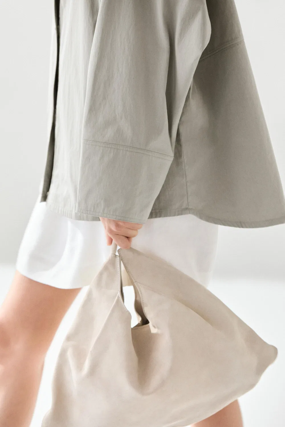 Куртка Massimo Dutti, с высоким воротником, голубовато-серый — фото 3