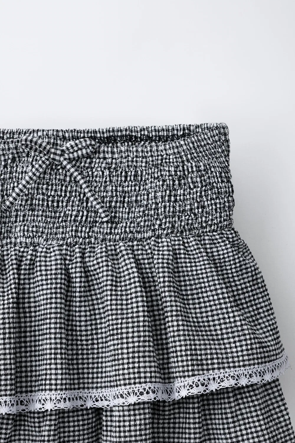 Юбка из клетчатой ткани ZARA, Black/White — фото 3
