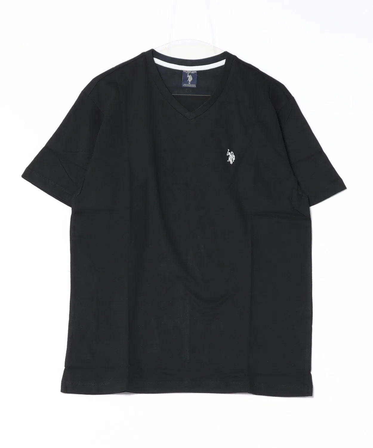 Мужская футболка с v-образным вырезом, хлопковая U.S. POLO ASSN., Black