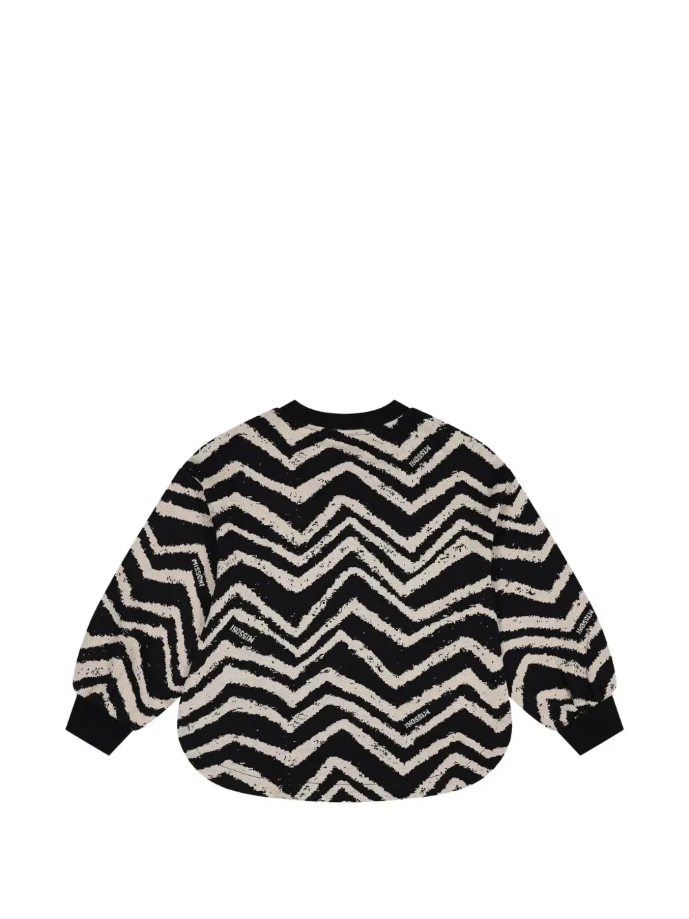 Вязаный свитер с зигзагообразным узором Missoni Kids, черный — фото 2