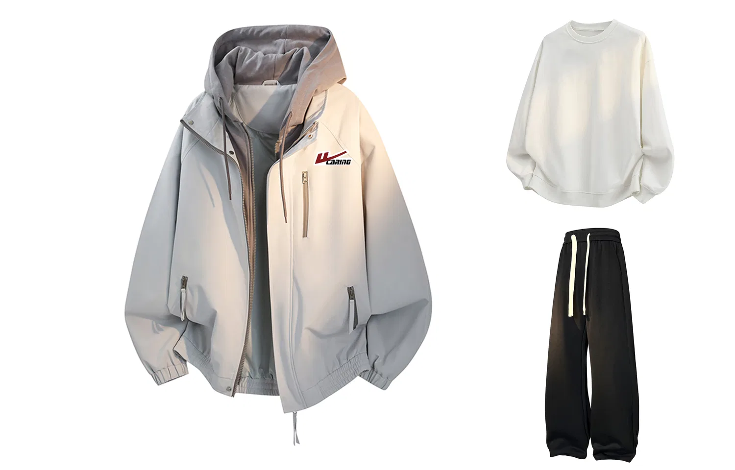 Детский спортивный комплект из трех предметов с нашивками Casual Sportswear WARRIOR