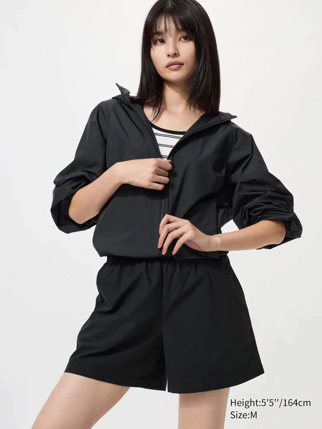Шорты Uniqlo, хлопковые, черные