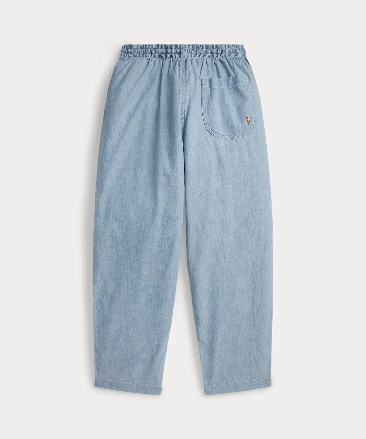 Детские брюки оверсайз из хлопкового шамбре Big Fit Cotton Chambray Pants POLO RALPH LAUREN CHILDRENSWEAR, Синий — фото 2