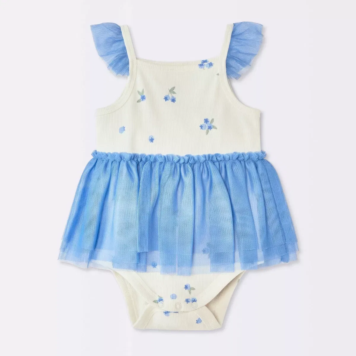 Детское платье-комбинезон с длиной мини с квадратным вырезом Newborn, Blue