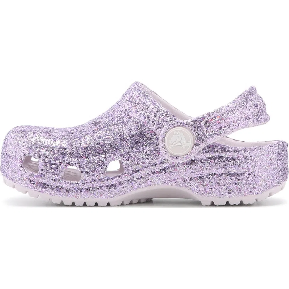 Детские классические сабо с блестками для малышей Crocs, Grape Ice Glitter — фото 3