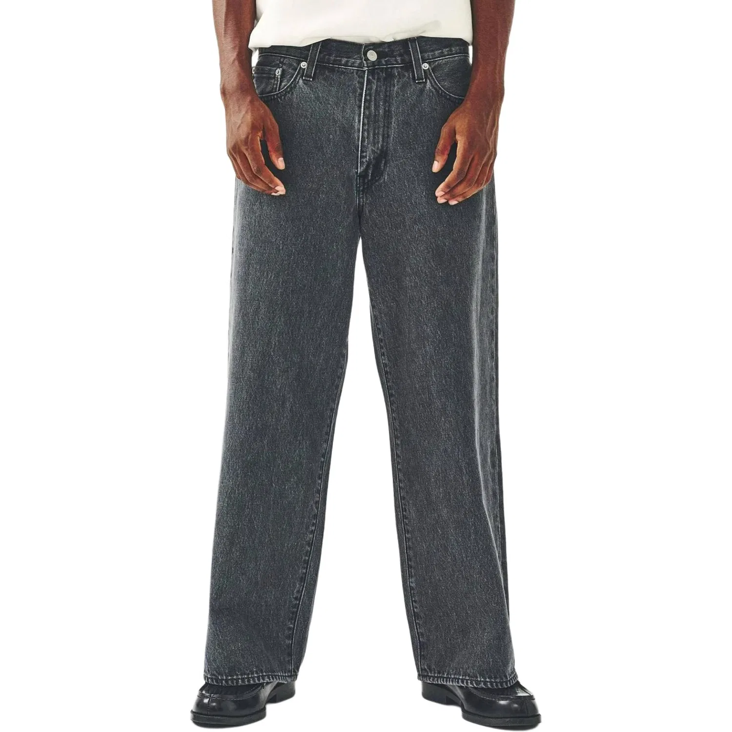 Джинсы широкие серые Levis, Gray — фото 4