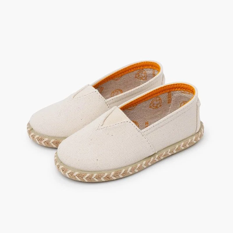 Детские эспадрильи с принтом Central Elastic Espadrilles Jute Bicolor Pisamonas, Ivory (Ral 1013) — фото 4