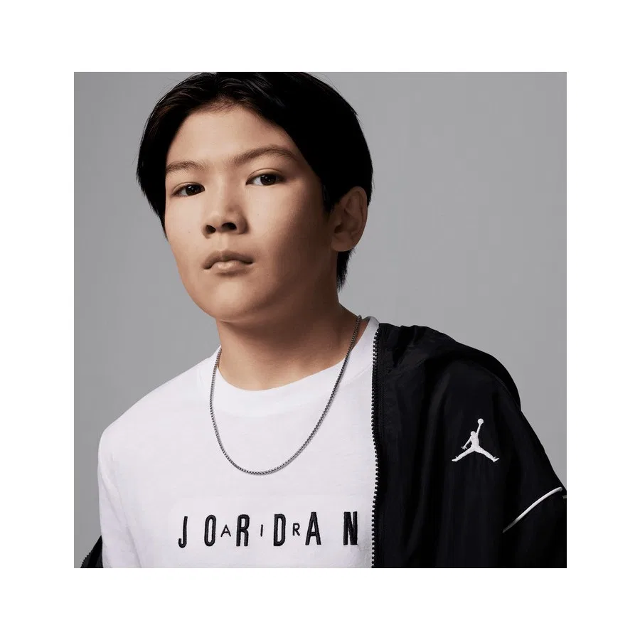 Детская футболка с длинным рукавом Jordan Jdb Mj Wordmark Emb Crew Nike, Красный — фото 3