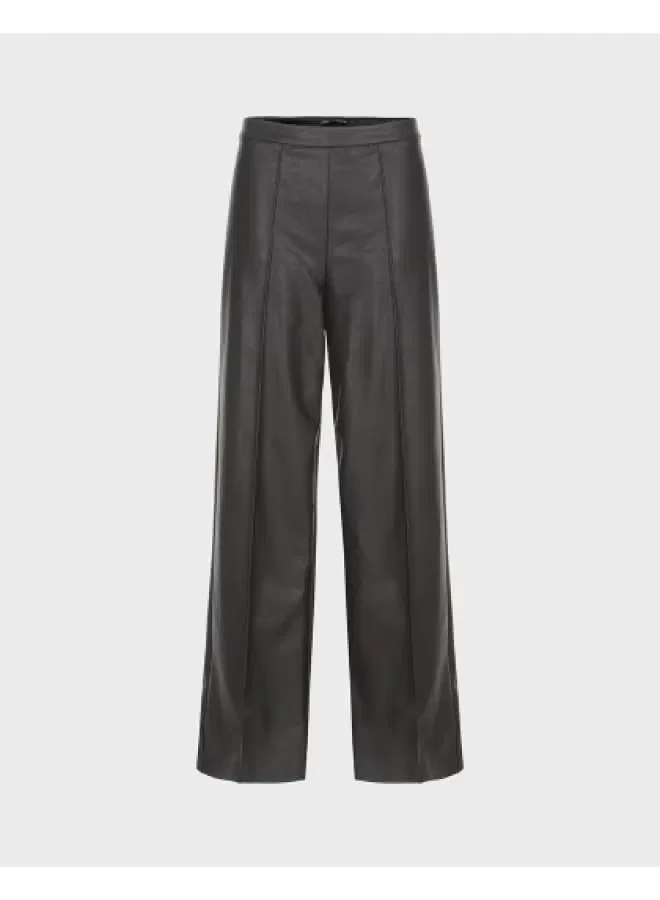 Брюки свободного кроя из экокожи Zara, черный