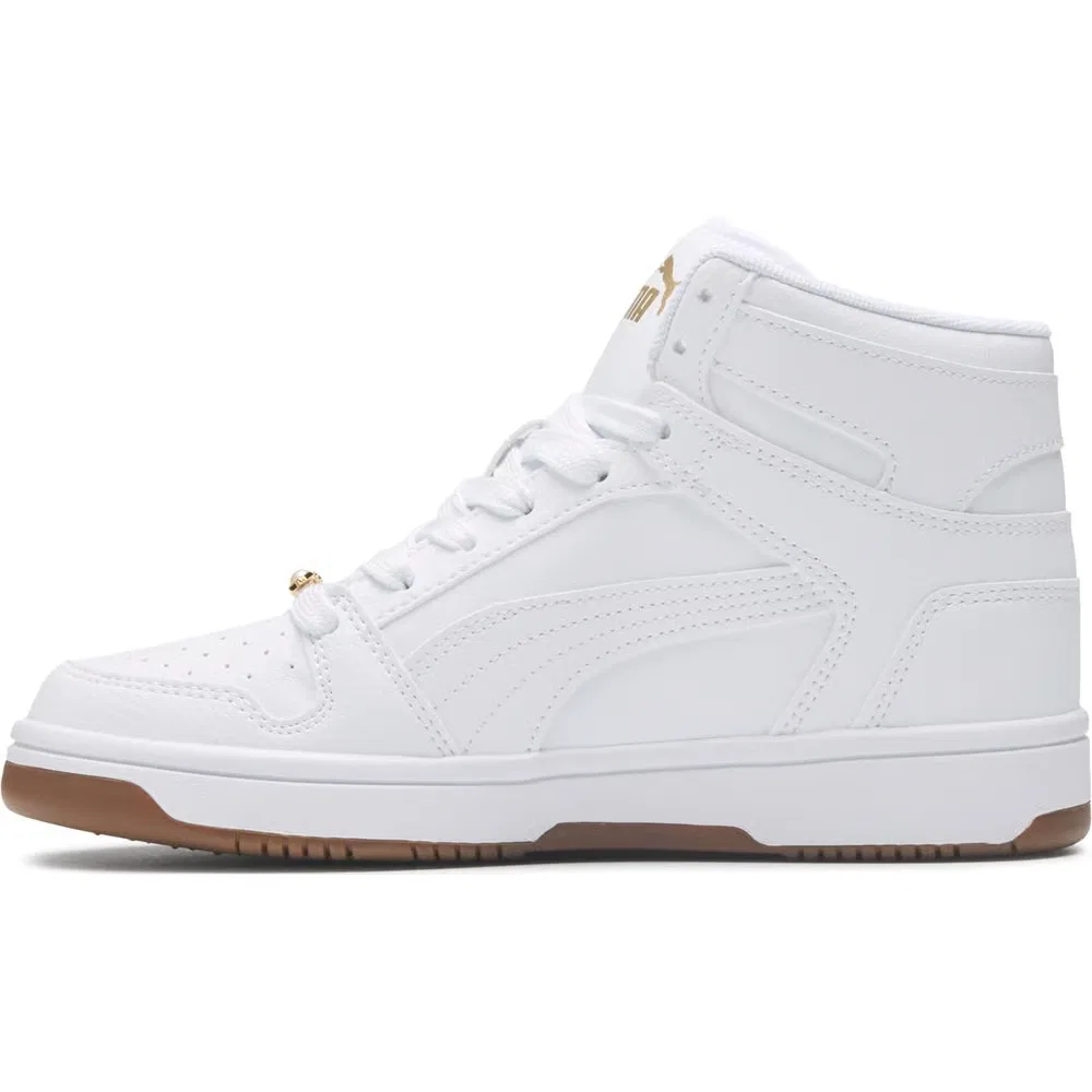 Детские высокие кроссовки Puma, White/Gold — фото 3