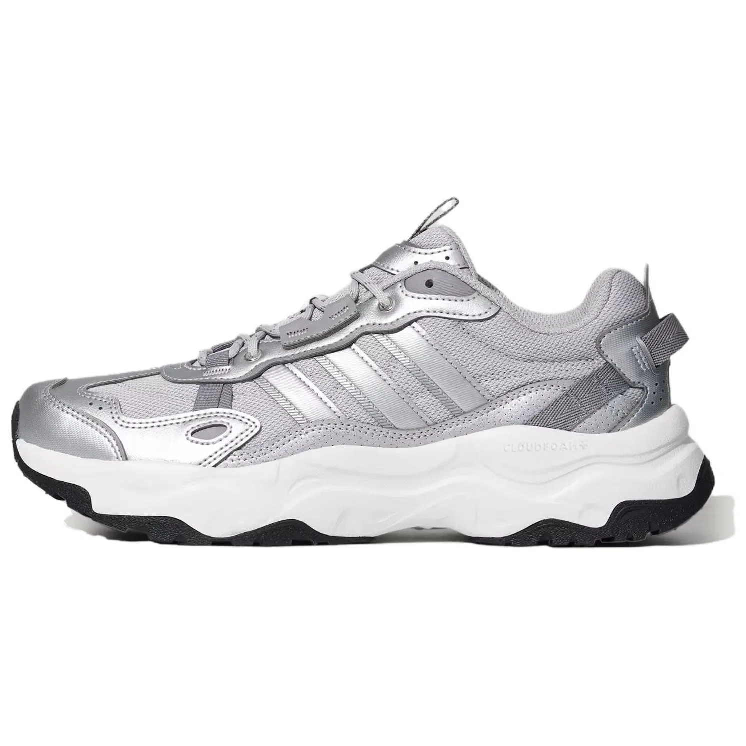 Детские кроссовки массивные Adidas OAK TRAIL, Cream White/Silver Metal Paint/Black