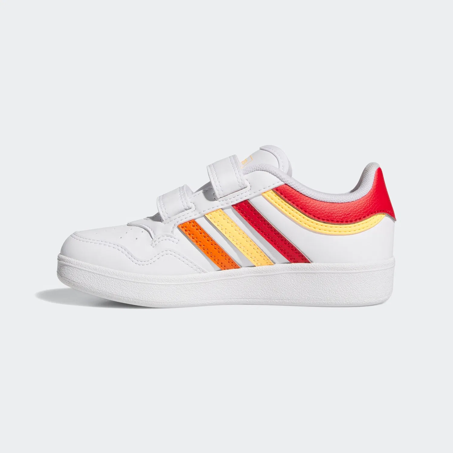 Детские кеды с липучками Hoops 4.0 Adidas, Cloud White/Better Scarlet/Flash Orange — фото 3