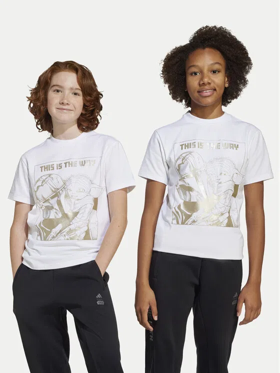 Футболка regular fit Star Wars The Mandalorian Adidas, белый