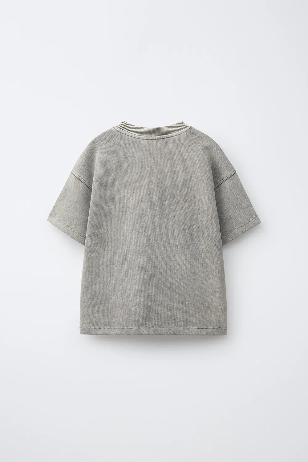 Футболка с эффектом выцветания и граффити ZARA, Grey — фото 2